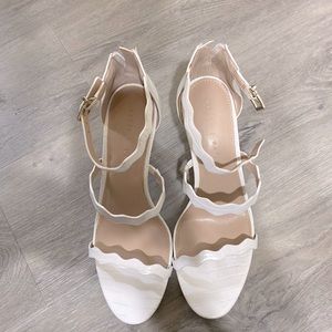 White Open Toe heels